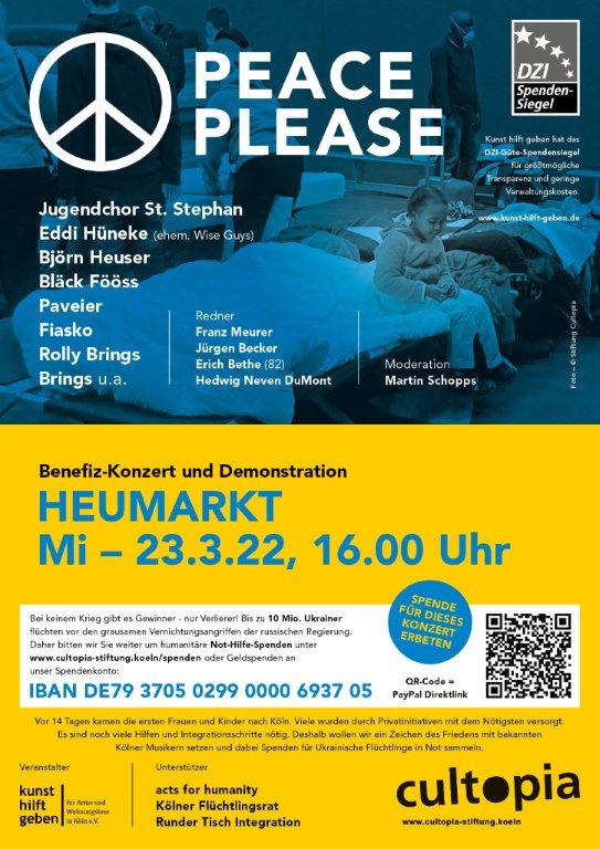 Peace Please Benefiz Konzert und Demo Heumarkt 2022